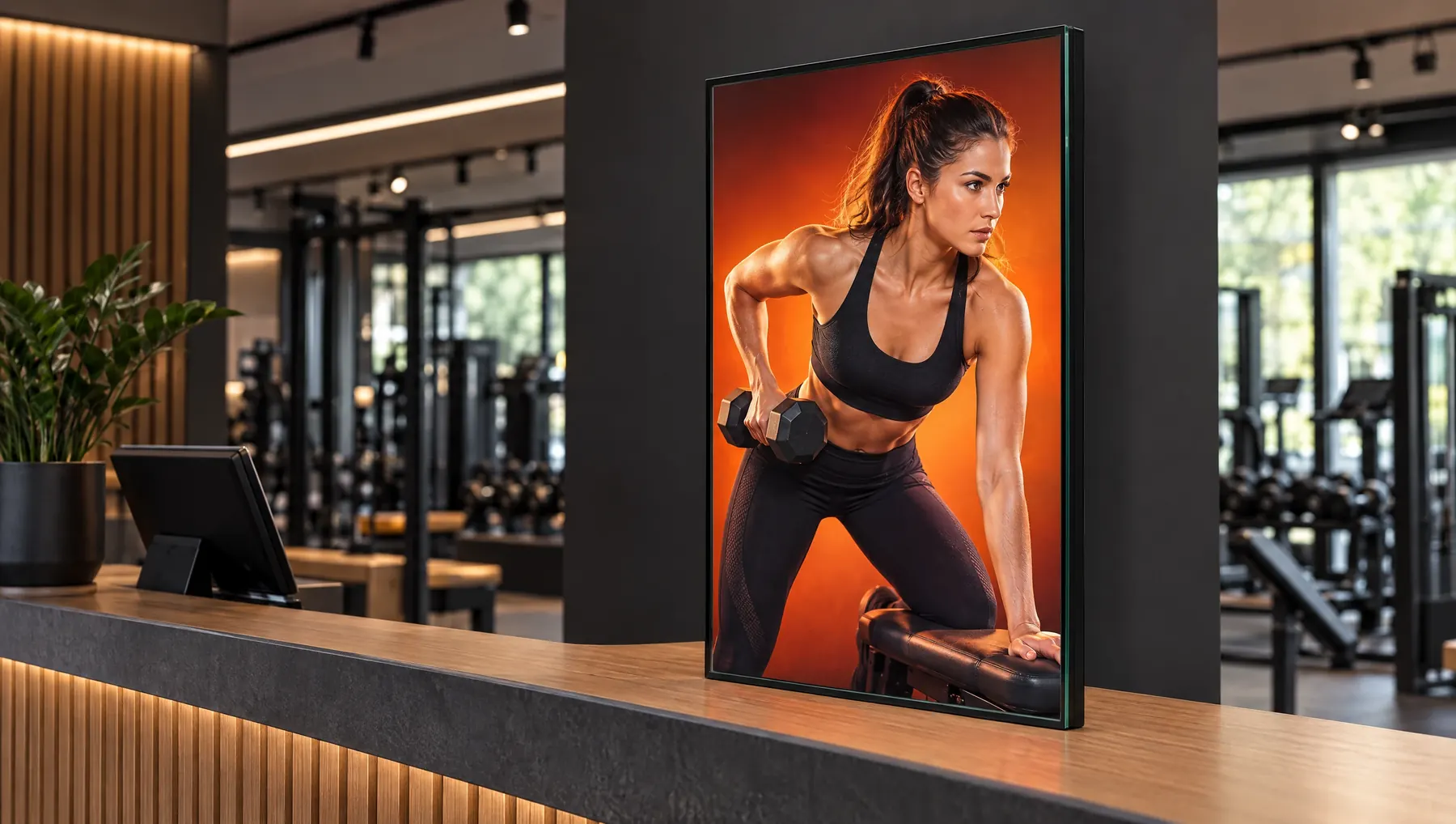 Wizualizacja ramki LEDMESEE — Fitness i siłownie